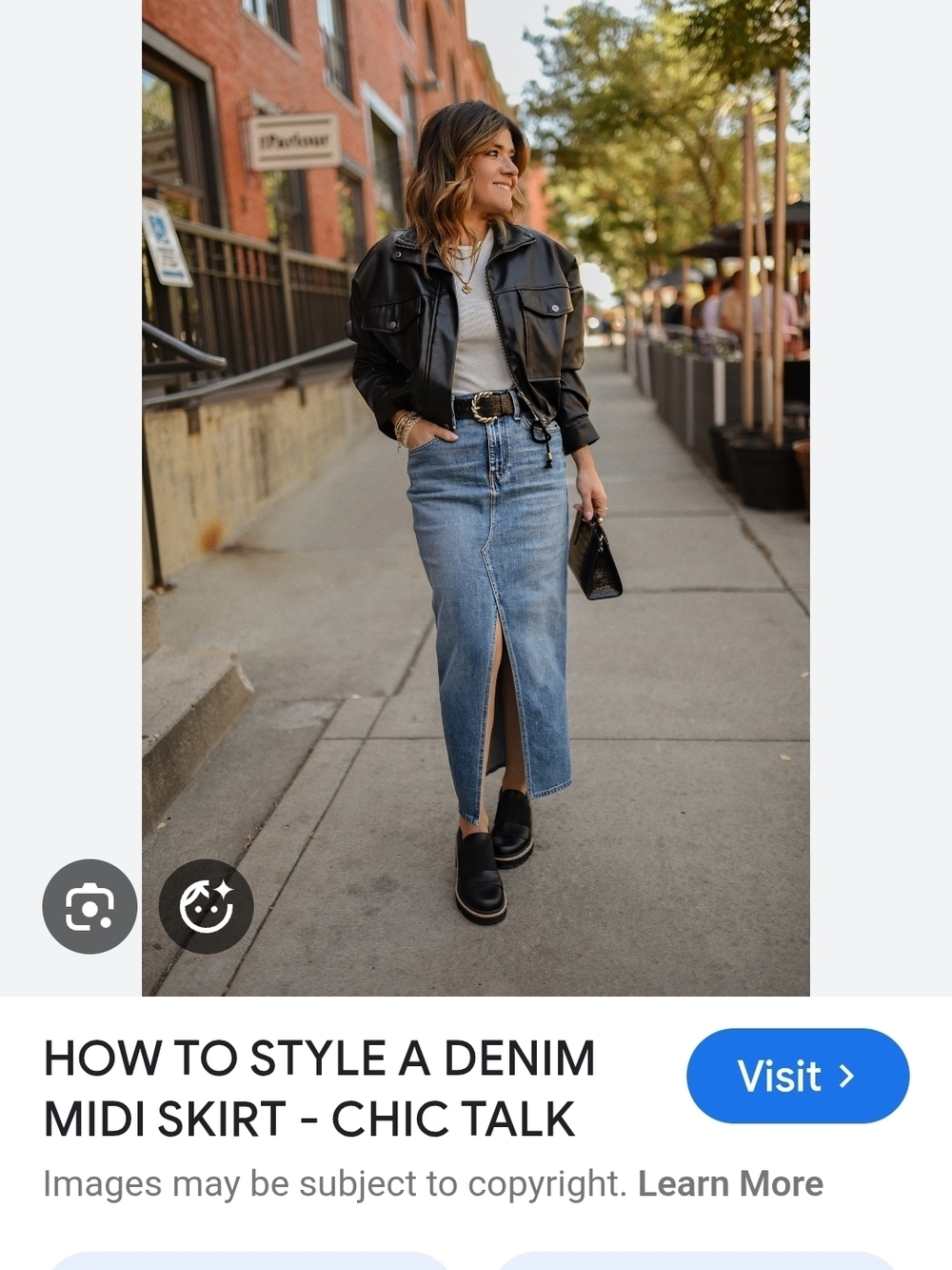 Express Women's Blue Denim Midi Skirt